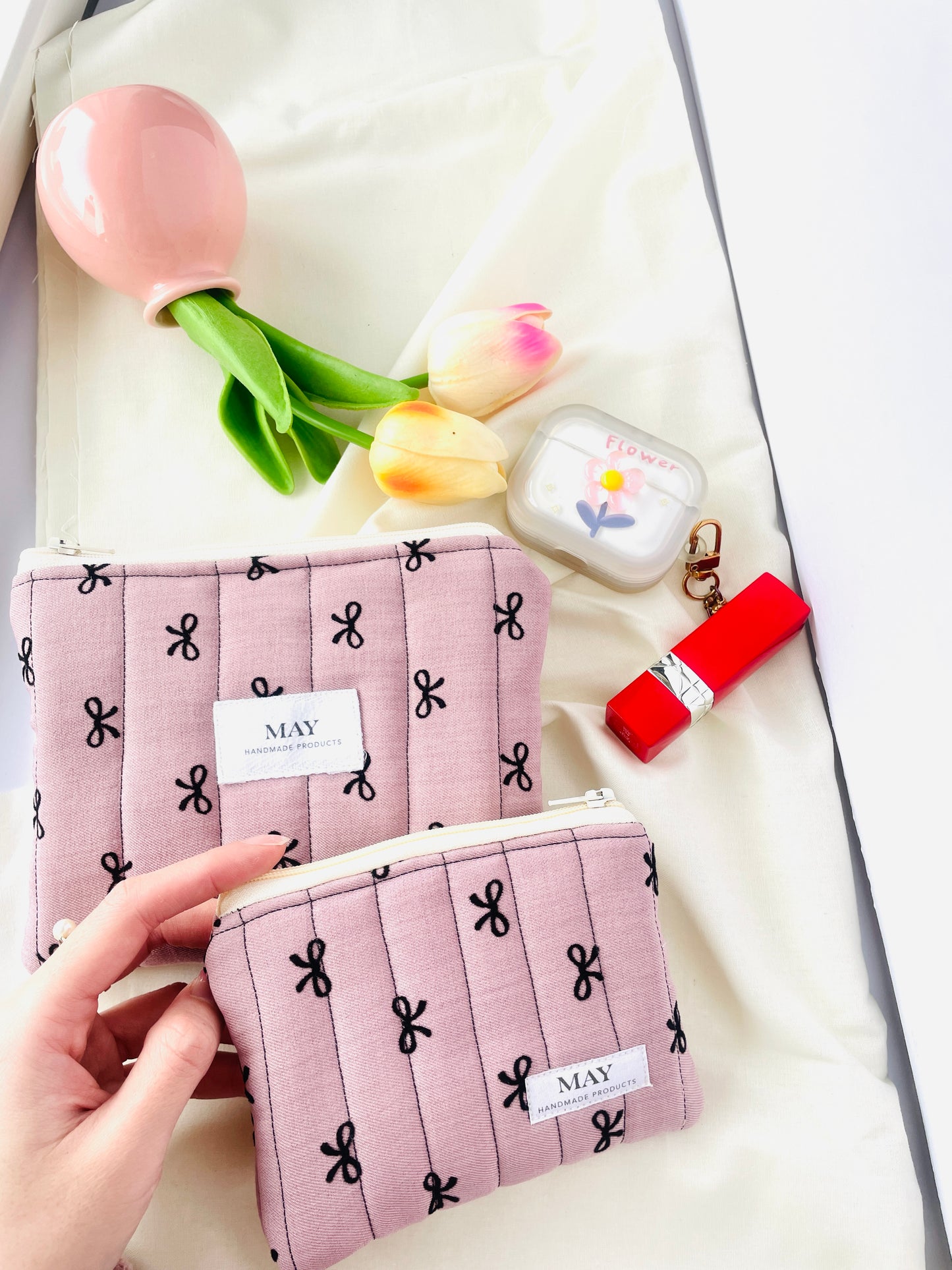 PINK BOW COIN POUCH