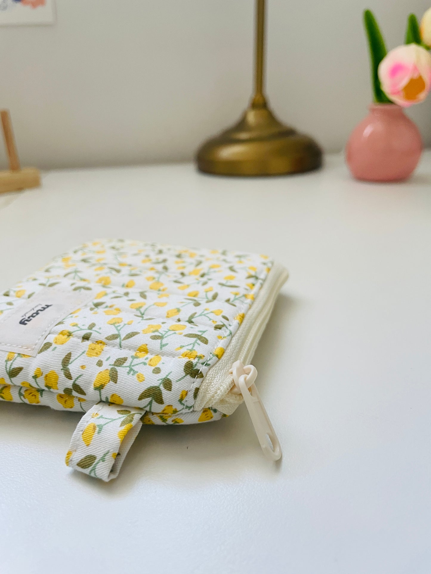 YELLOW DAISY DOT COIN POUCH
