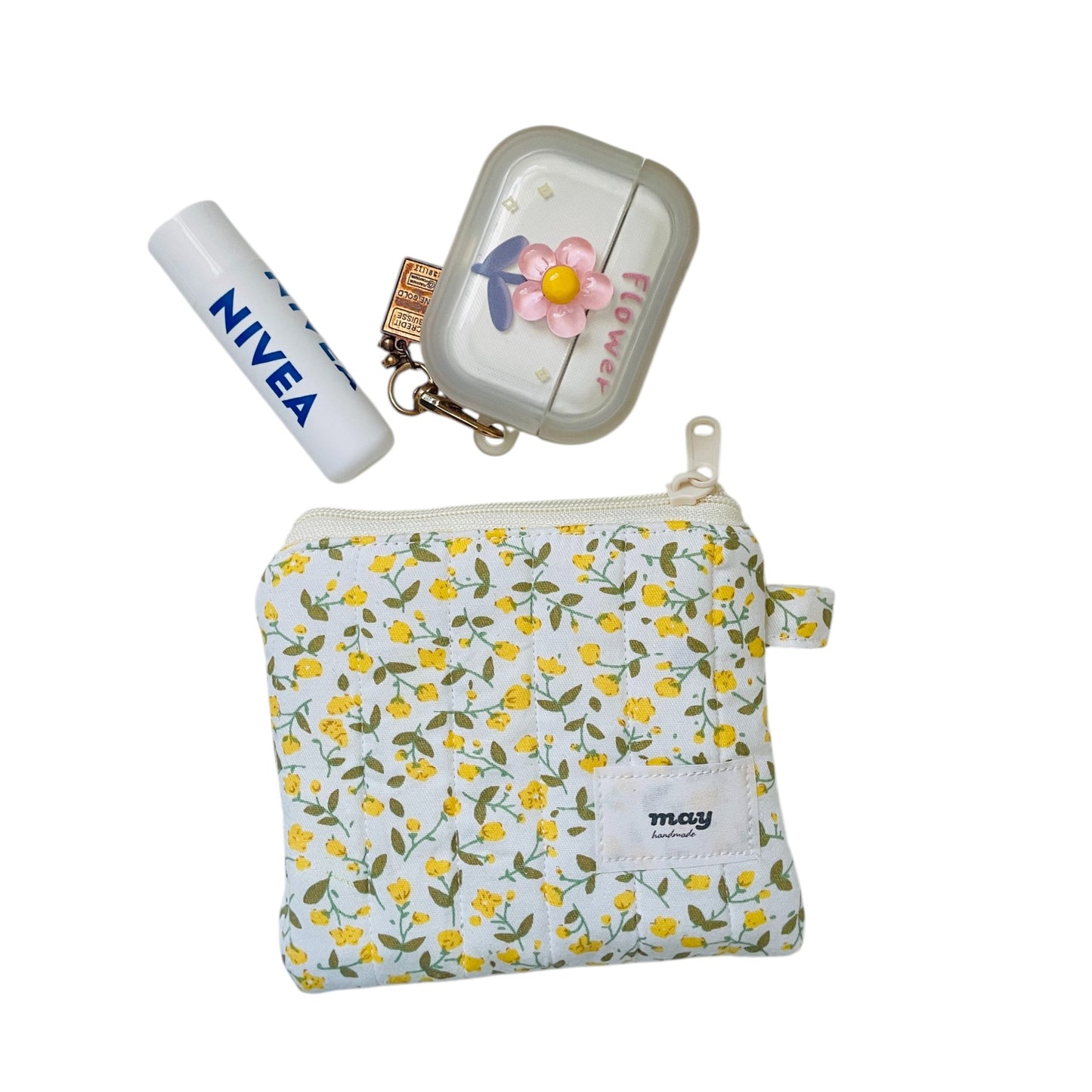YELLOW DAISY DOT COIN POUCH
