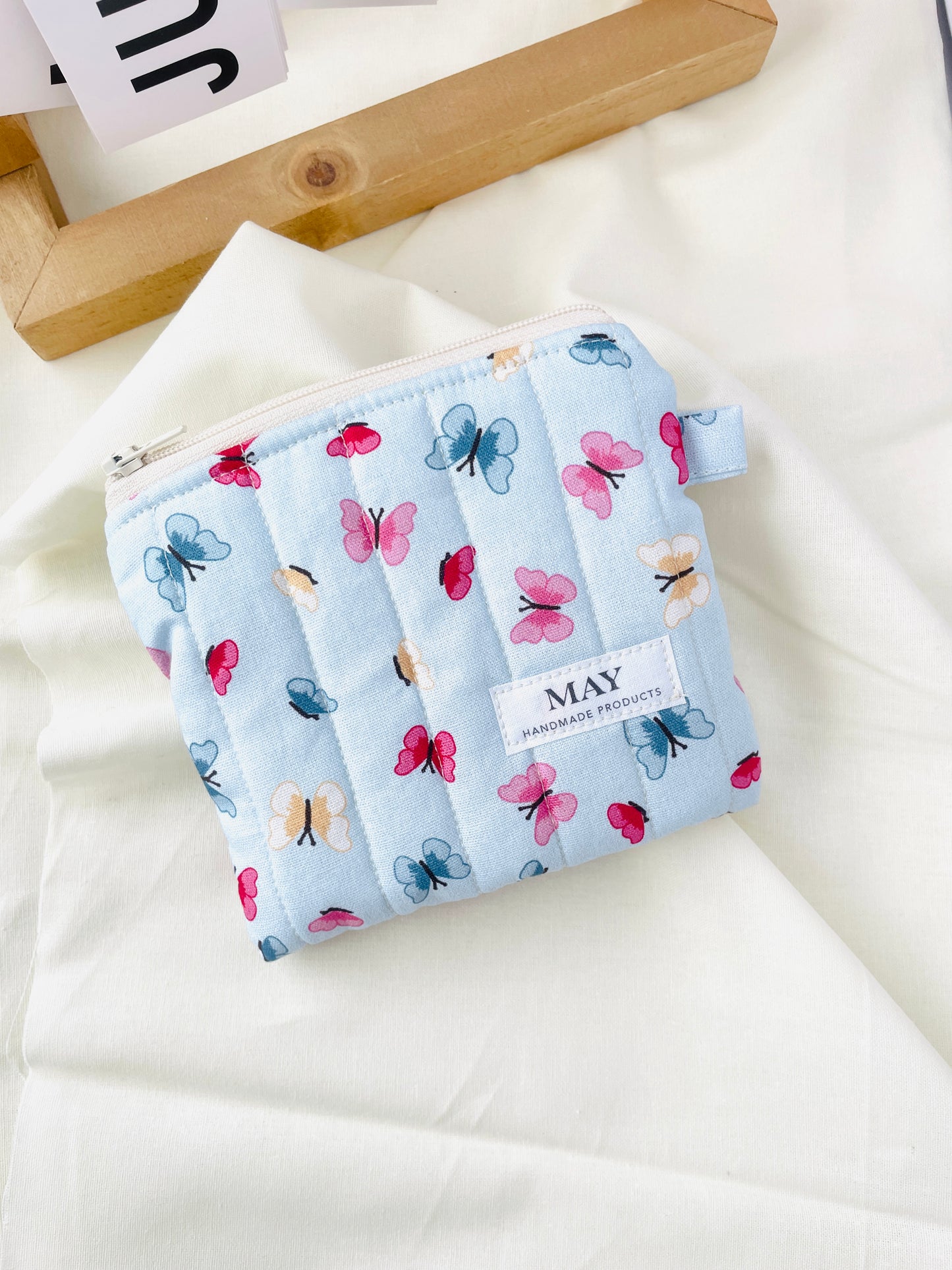 BUTTERFLY BLUE COIN POUCH