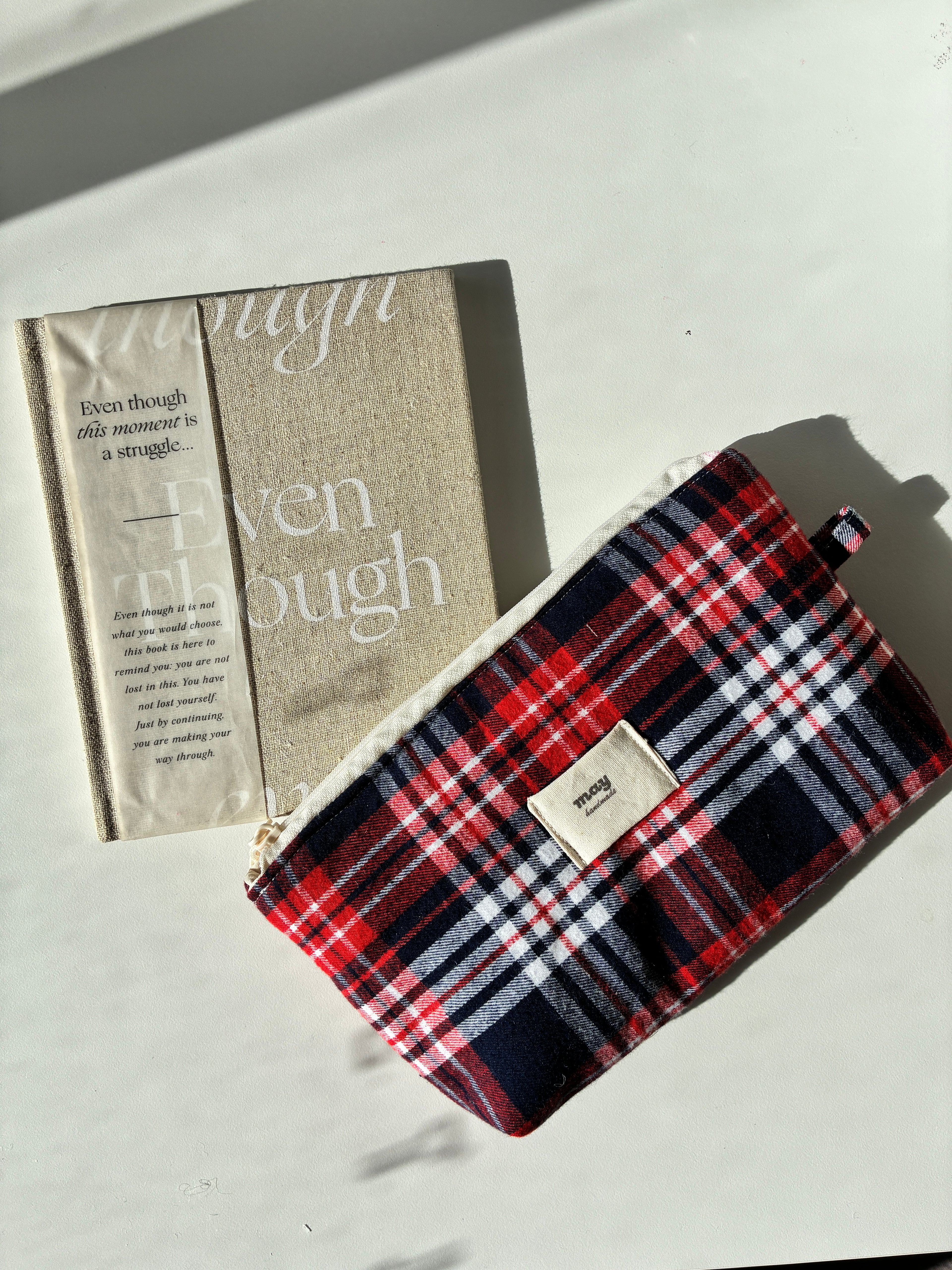 may everyday pouch red plaid